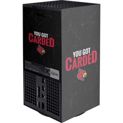 University of Louisville You Got Carded XBox Series X Digital Edition Console Skin
